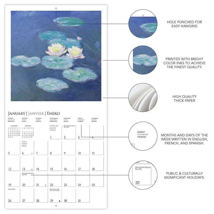 2025 Monet Mini Wall Calendar