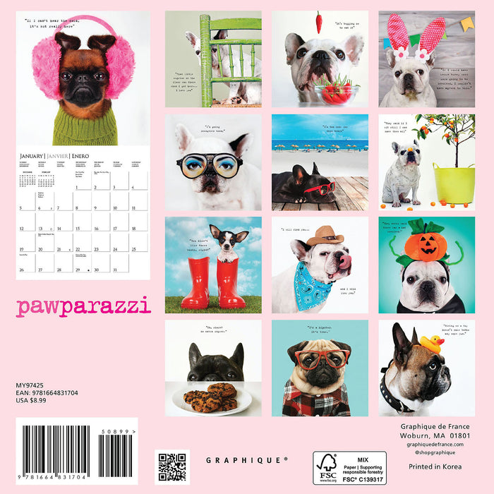 2025 Pawparazzi Mini Wall Calendar