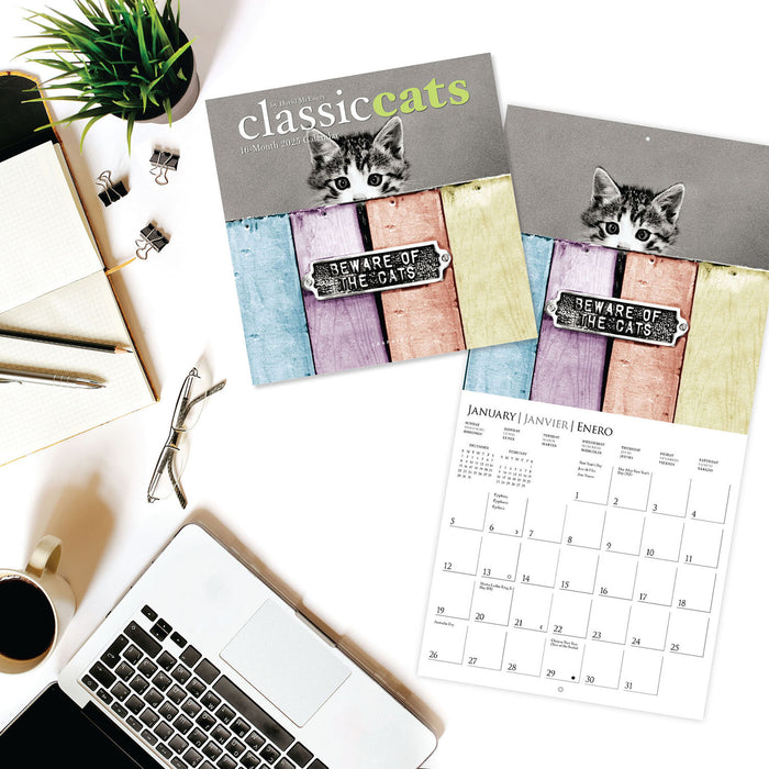 2025 Classic Cats Mini Wall Calendar