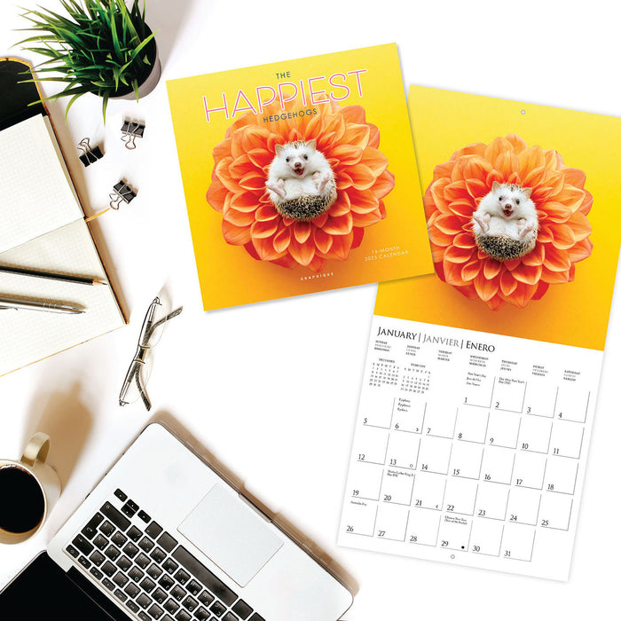 2025 Happiest Hedgehogs Mini Wall Calendar