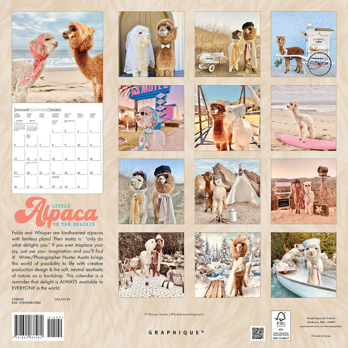 2025 Little Alpaca on the Prairie Wall Calendar