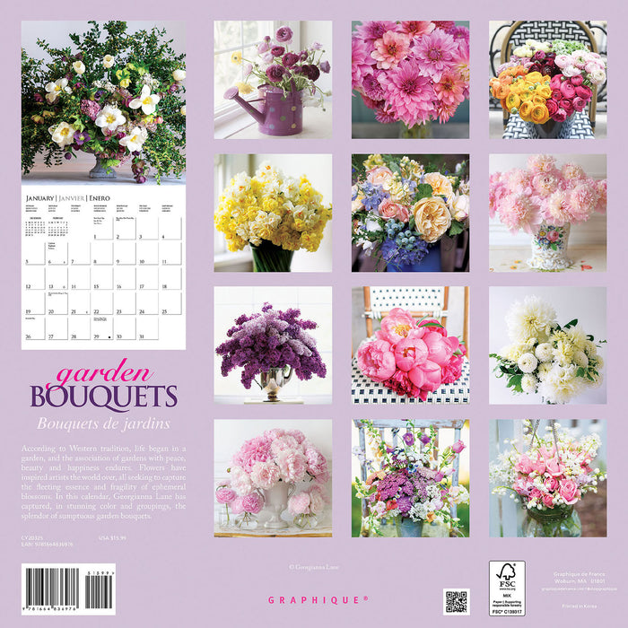 2025 Garden Bouquets Wall Calendar