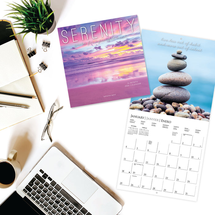 Serenity 2026 Mini Wall Calendar