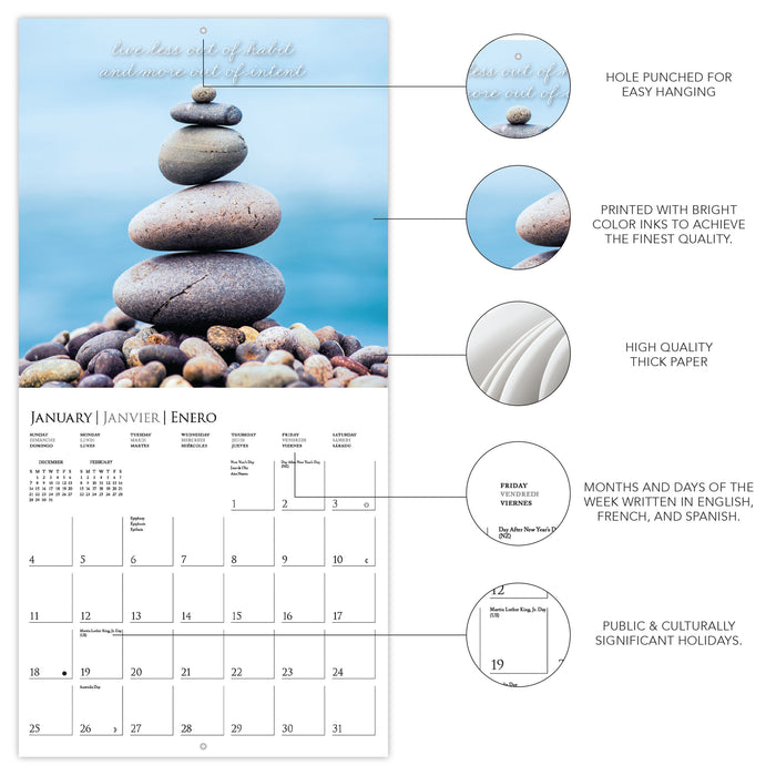 Serenity 2026 Mini Wall Calendar