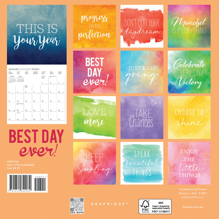 Best Day Ever 2026 Mini Wall Calendar