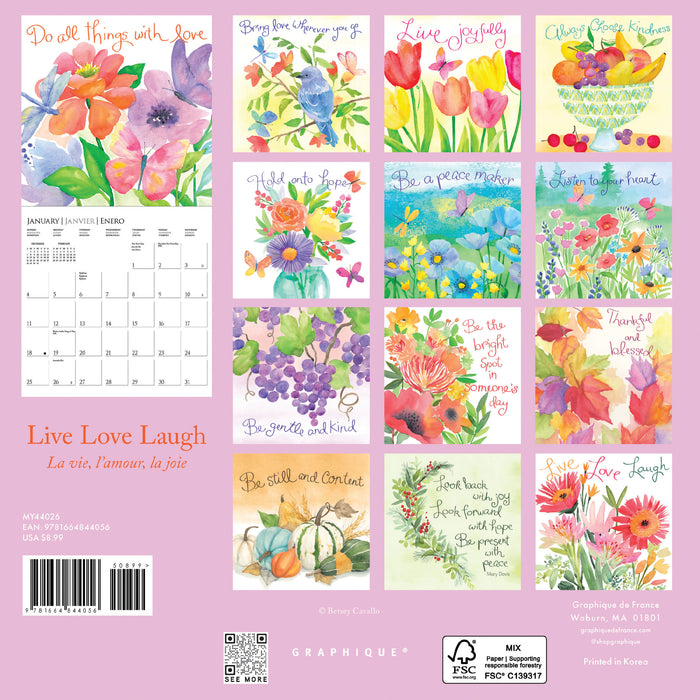 Live Love Laugh 2026 Mini Wall Calendar