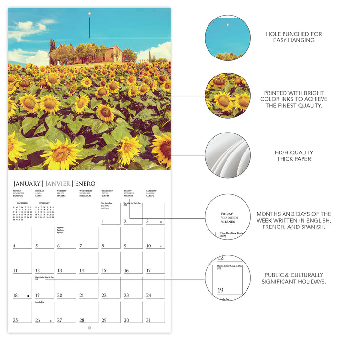 Tuscany 2026 Square Wall Calendar