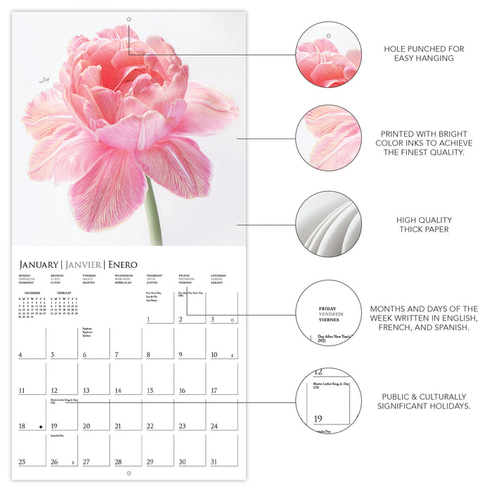 Fleurs 2026 Square Wall Calendar