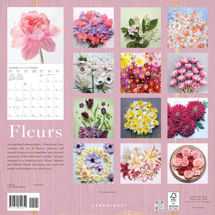 Fleurs 2026 Square Wall Calendar