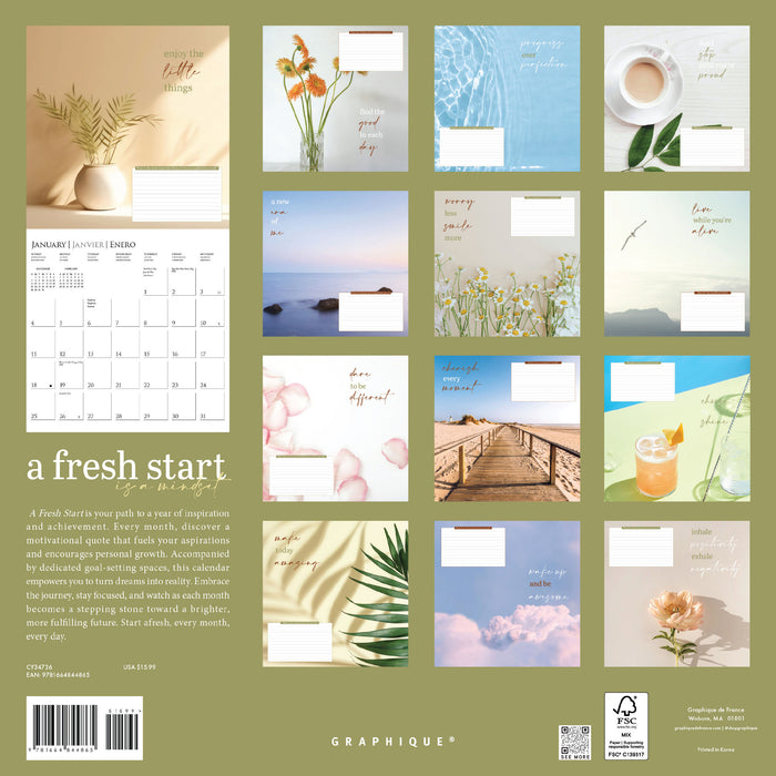 A Fresh Start 2026 Square Wall Calendar