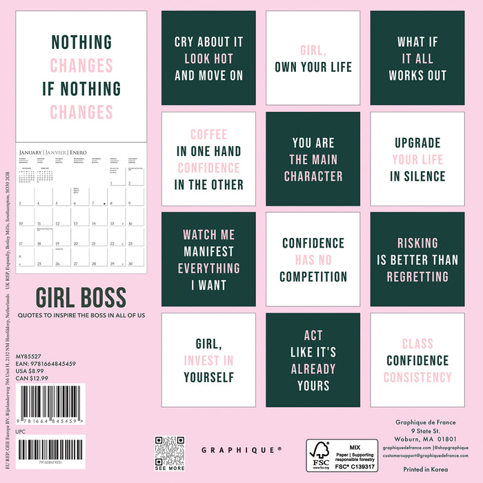 Girl Boss 2027 Mini Wall Calendar