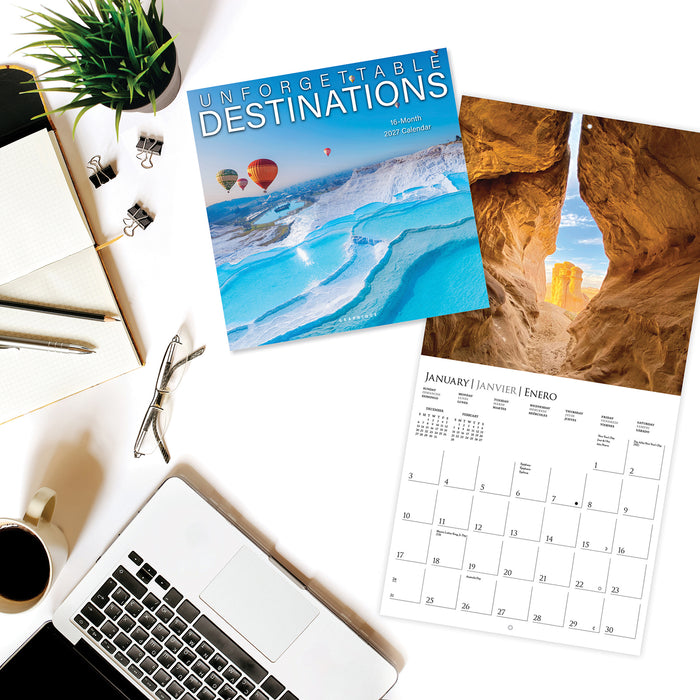 Unforgettable Destinations 2027 Square Wall Calendar
