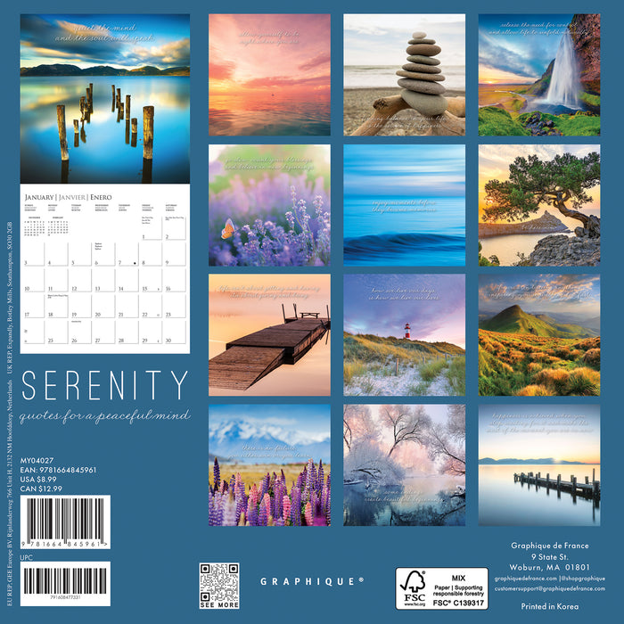 Serenity 2027 Mini Wall Calendar