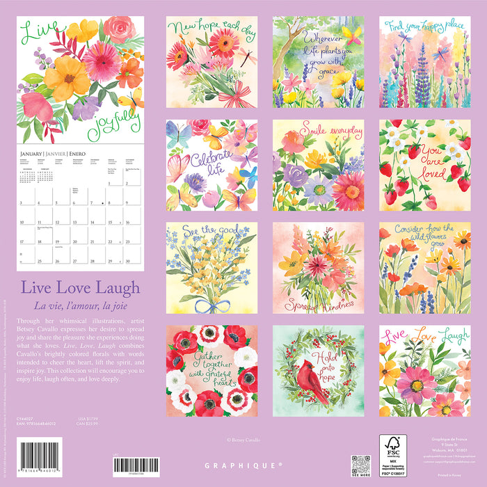 Live Love Laugh 2027 Square Wall Calendar