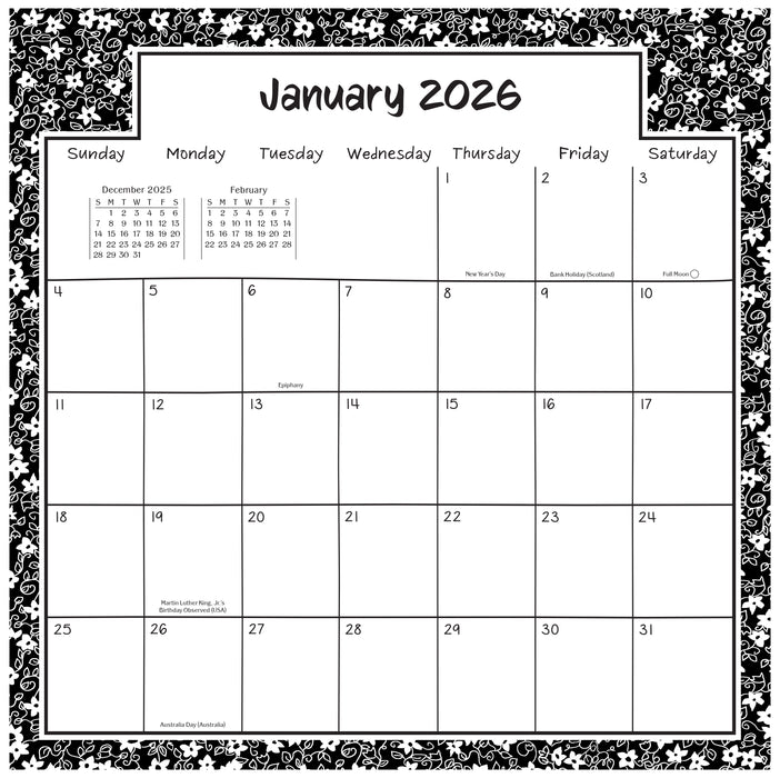 Sister, I Love You 2026 Square Wall Calendar