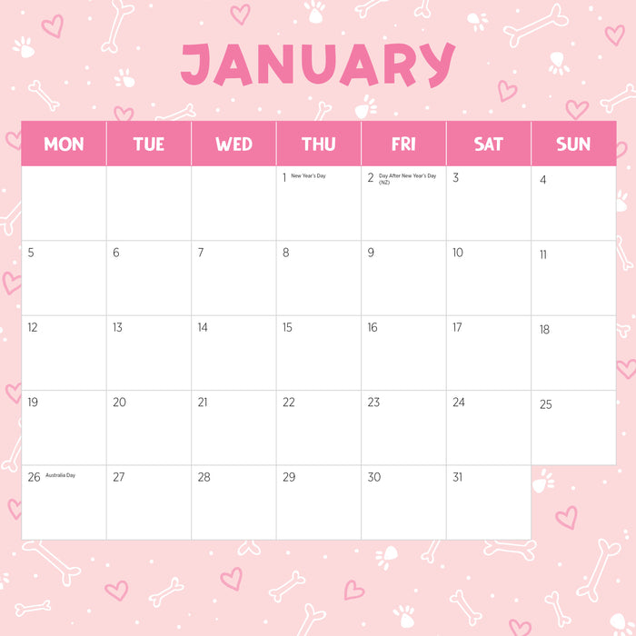 Hunks and Hounds 2026 Square Wall Calendar