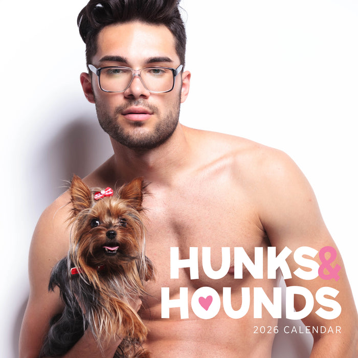 Hunks and Hounds 2026 Square Wall Calendar