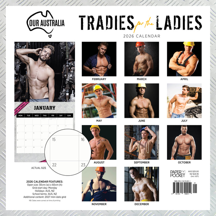 Tradies for the Ladies 2026 Square Wall Calendar