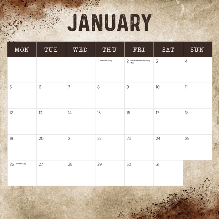 Working Class Man 2026 Square Wall Calendar