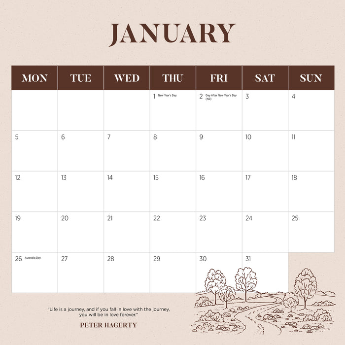 Pathways of the World 2026 Square Wall Calendar