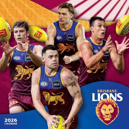 AFL Brisbane Lions 2026 Square Wall Calendar