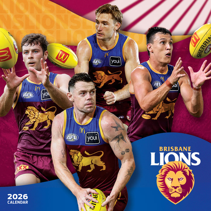 AFL Brisbane Lions 2026 Square Wall Calendar