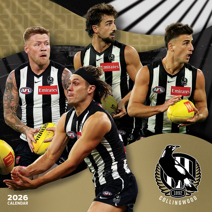 AFL Collingwood Magpies 2026 Square Wall Calendar