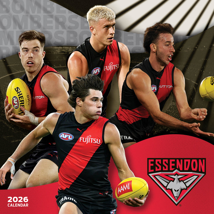 AFL Essendon Bombers 2026 Square Wall Calendar