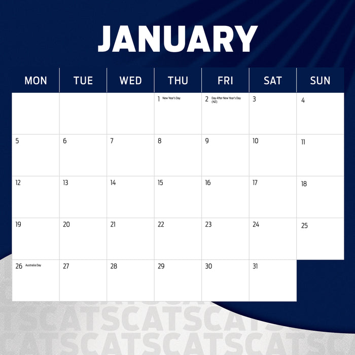 AFL Geelong Cats 2026 Square Wall Calendar
