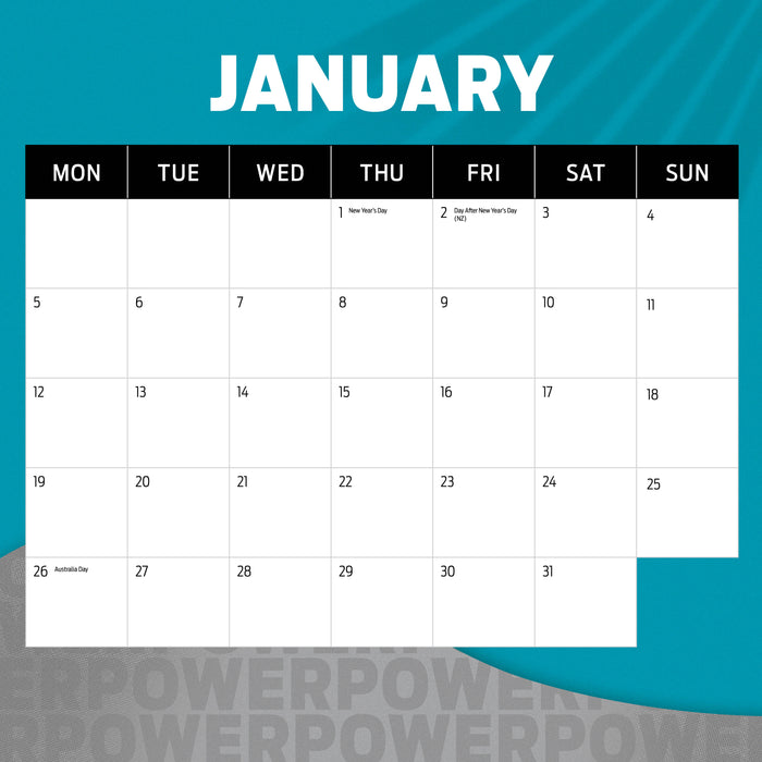 AFL Port Adelaide Power 2026 Square Wall Calendar