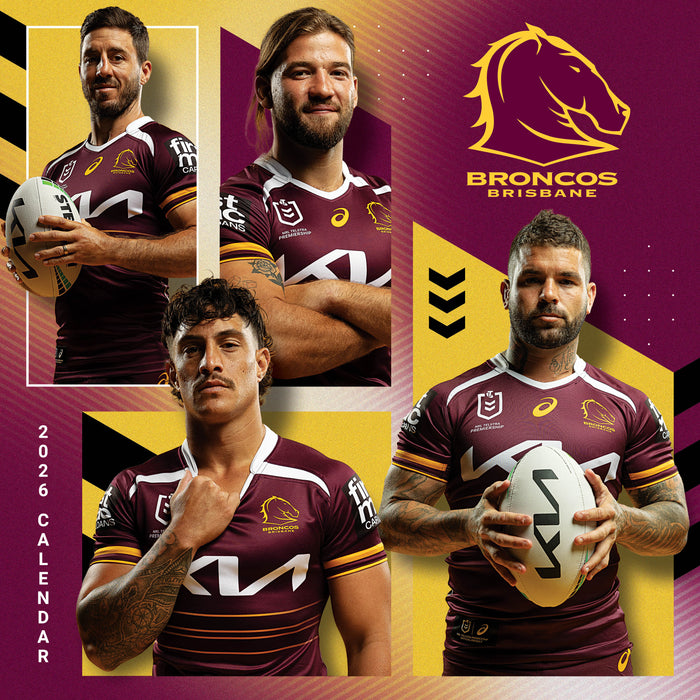 NRL Brisbane Broncos 2026 Square Wall Calendar