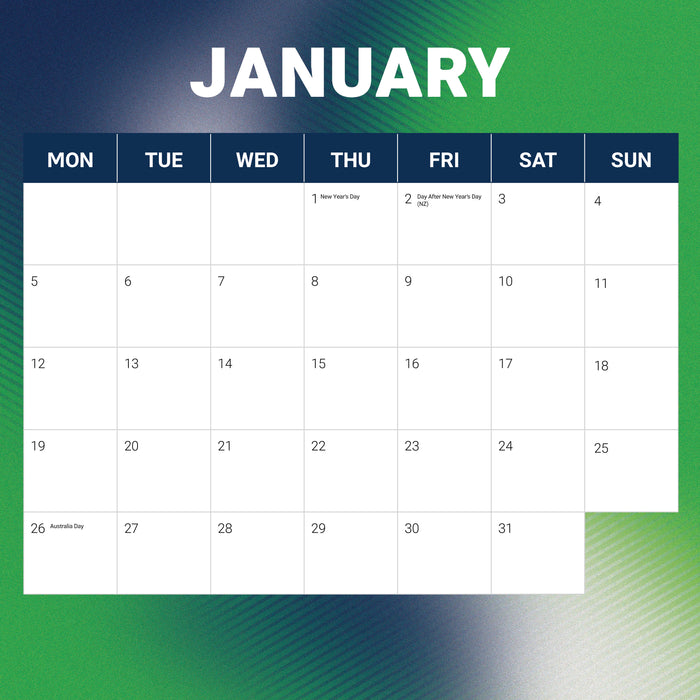NRL Canberra Raiders 2026 Square Wall Calendar