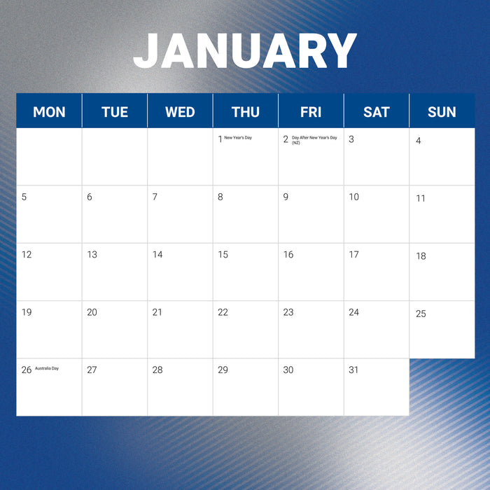 NRL Canterbury Bankstown 2026 Square Wall Calendar