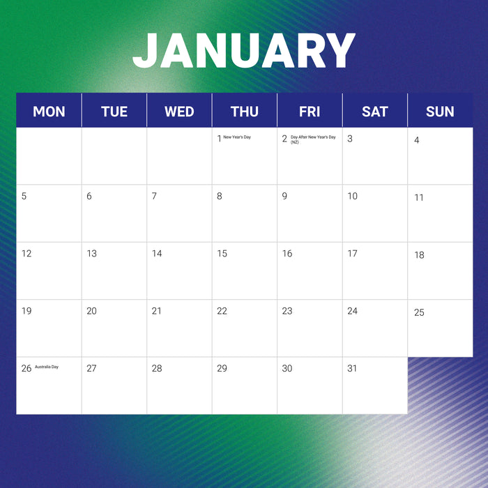 NRL NZ Warriors 2026 Square Wall Calendar