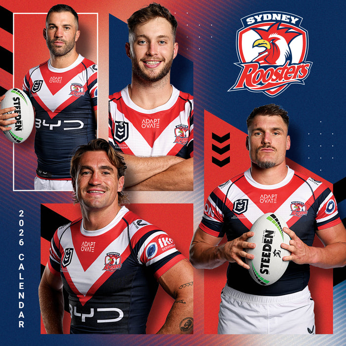 NRL Sydney Roosters 2026 Square Wall Calendar