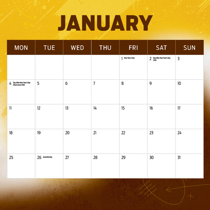 AFL Hawthorn Hawks 2027 Square Wall Calendar