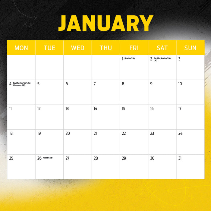 AFL Richmond Tigers 2027 Square Wall Calendar