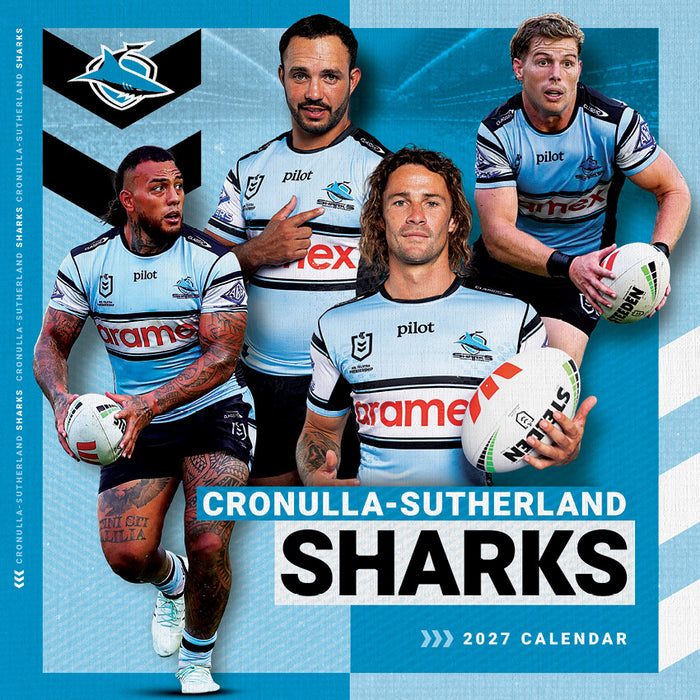 NRL Cronulla Sharks 2027 Square Wall Calendar