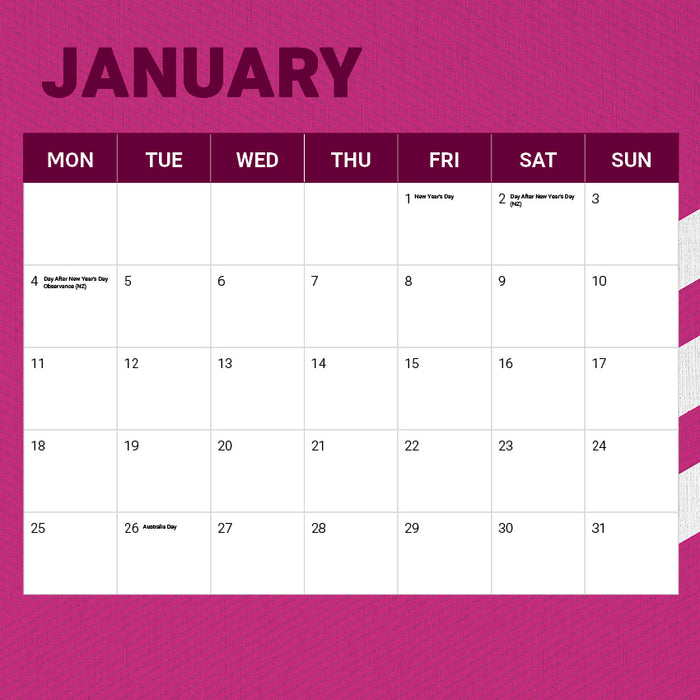NRL Manly Sea Eagles 2027 Square Wall Calendar