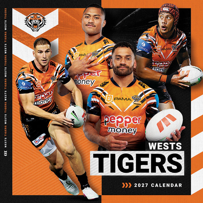 NRL Wests Tigers 2027 Square Wall Calendar