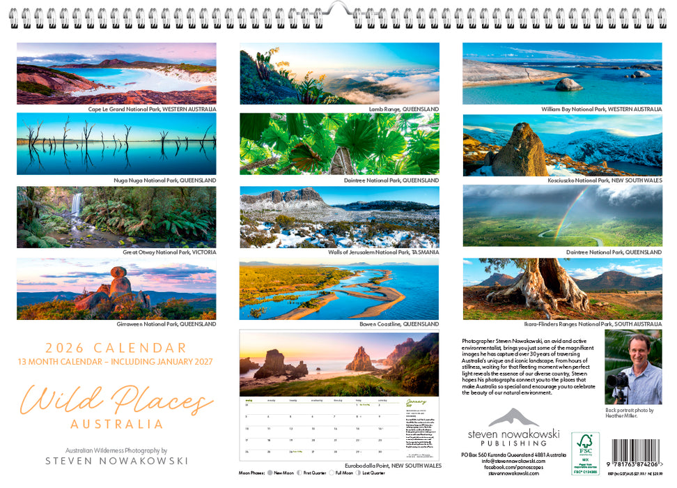 Wild Places of Australia 2026 Large Wall Calendar