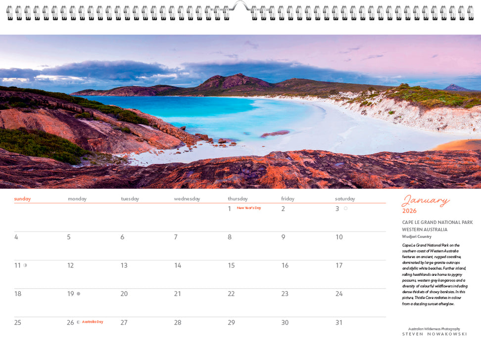 Wild Places of Australia 2026 Large Wall Calendar