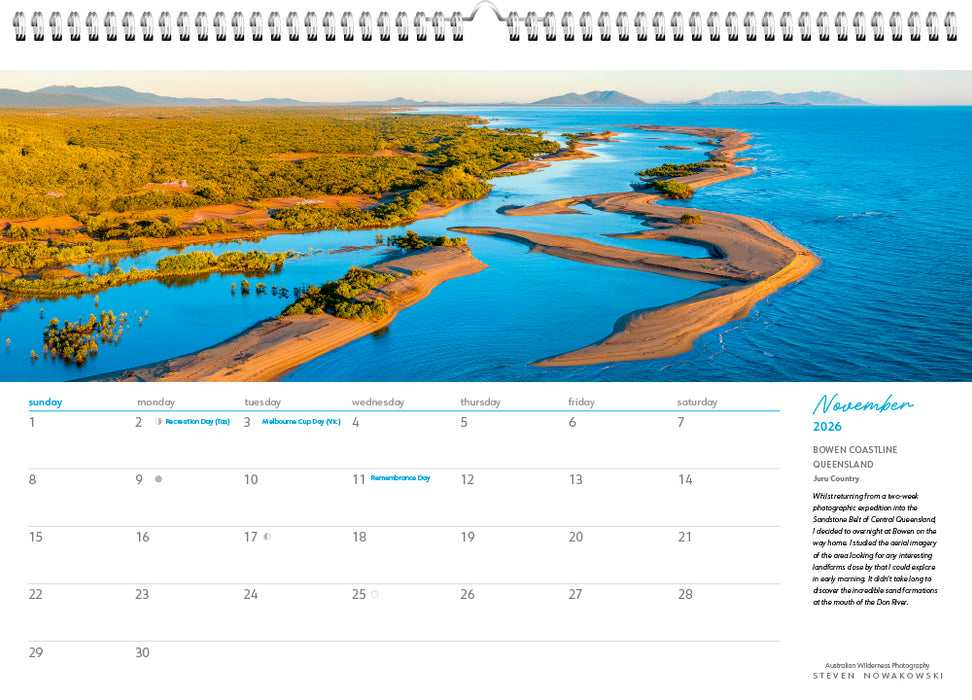 Wild Places of Australia 2026 Large Wall Calendar