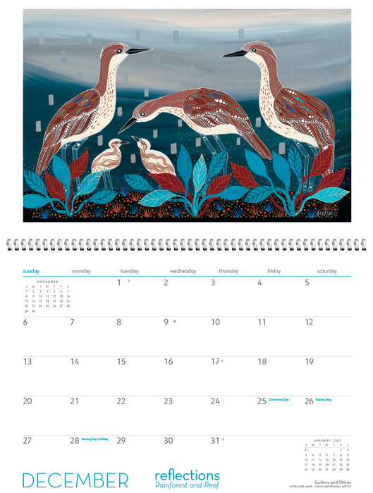 Reflections Rainforest and Reef 2026 Large Wall Calendar