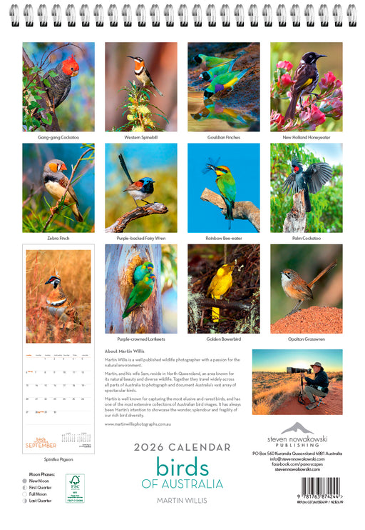 Birds of Australia 2026 Large Wall Calendar