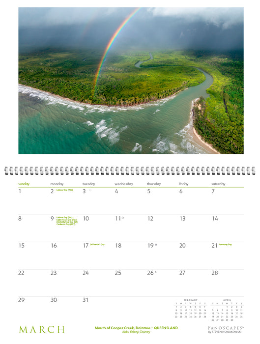 Australia from Above Panoscapes 2026 Large Wall Calendar
