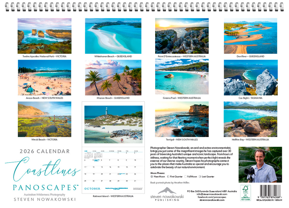 Coastlines Panoscapes 2026 Large Wall Calendar