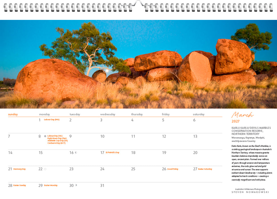 Wild Places of Australia 2027 Large Wall Calendar