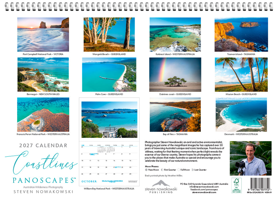 Coastlines Panoscapes 2027 Large Wall Calendar