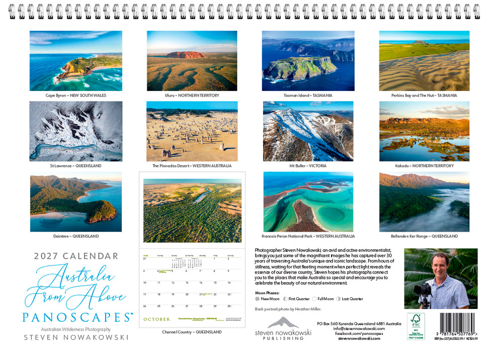 Australia from Above Panoscape 2027 Large Wall Calendar